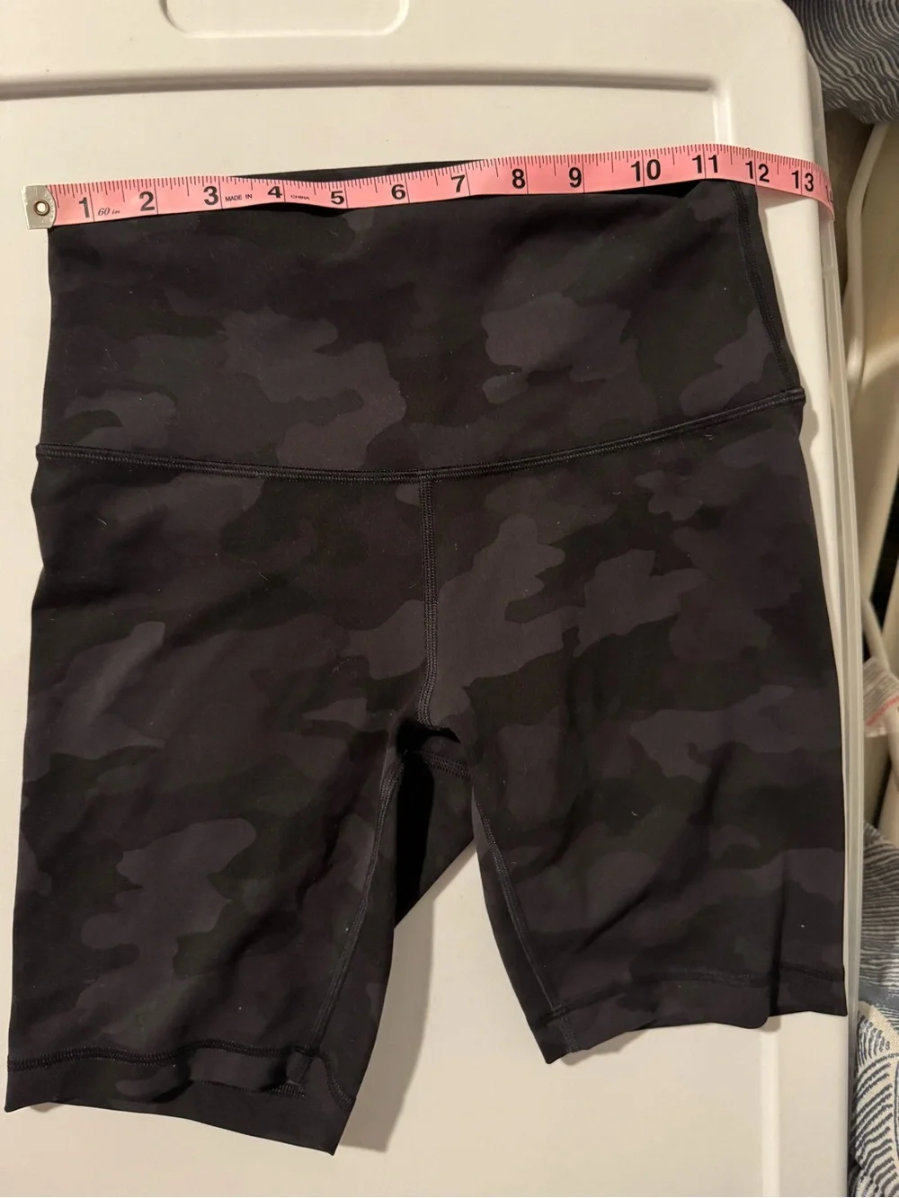 lululemon Black Camo High-Rise Bike Shorts